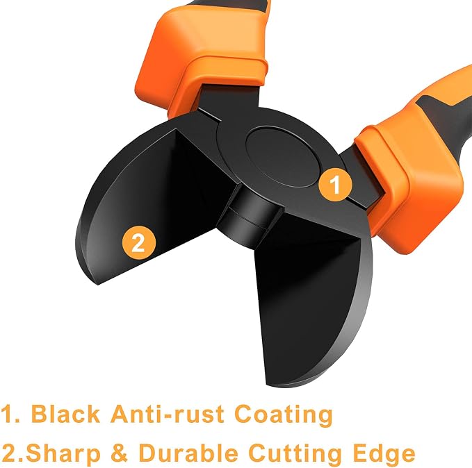 BOENFU Wire Cutters Electrical Heavy Duty CRV Steel, Comfort Grip Diagonal - Image 3