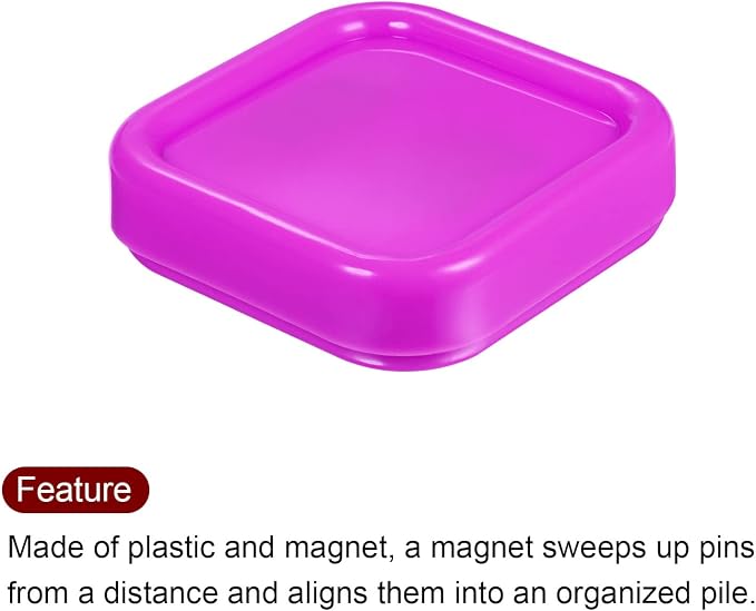 HARFINGTON Magnetic Pin Cushion Square Plastic Magnetic Sewing Pin Holder - Image 4