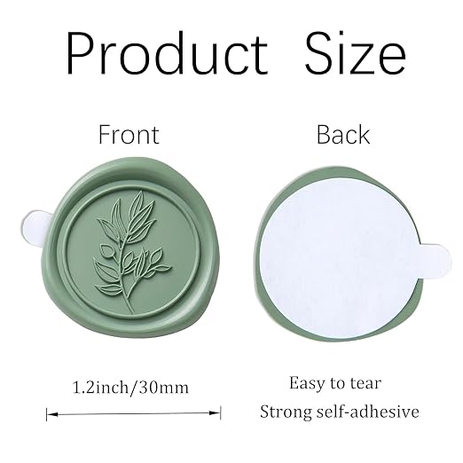 PONATIA Dark Sage Green Wax Seal Stickers - Image 2