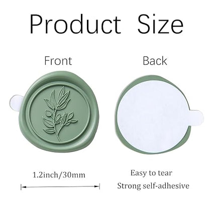 PONATIA Dark Sage Green Wax Seal Stickers - Image 2