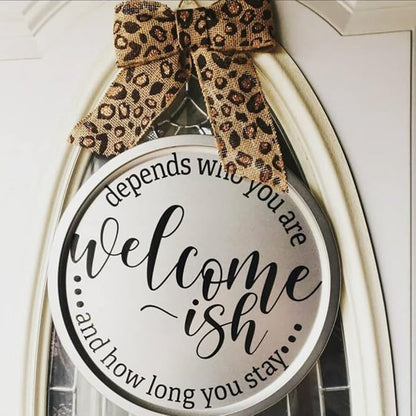 Funny Welcome Stencils for Painting Sarcastic Round Stencil Large Gather Stay - Image 7