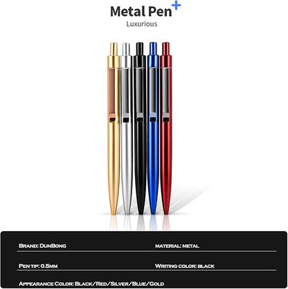 DUNBONG Golden Metal Gel Pen, Gel Ink Ballpoint Pen, 0.5mm Retractable Ink Pen - Image 7