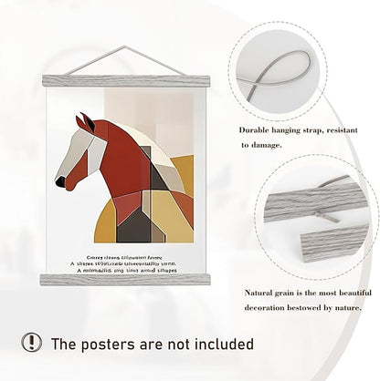 Artmag Magnetic Poster Hanger Frame, 16x24 16x22 16x20 Light Wood Wooden Magnet - Image 2