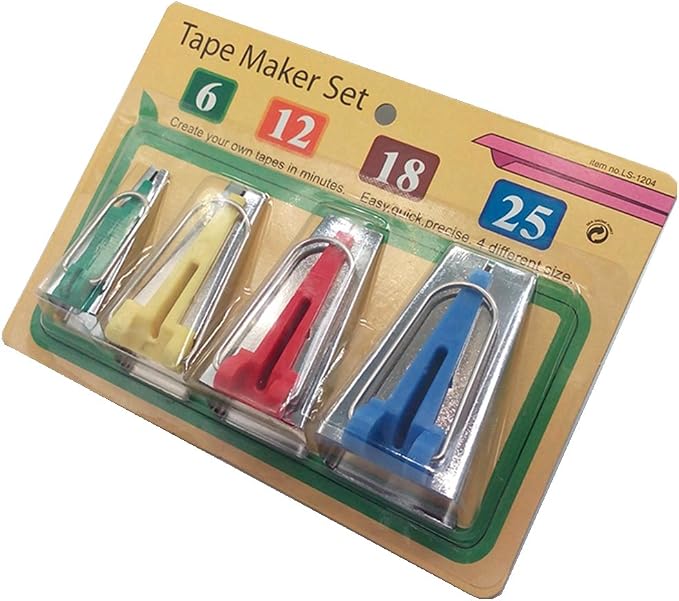 HONEYSEW Bias Tape Maker Set 6MM 12MM 18MM 25MM Sewing Quilting Tools by HONEYSEW
