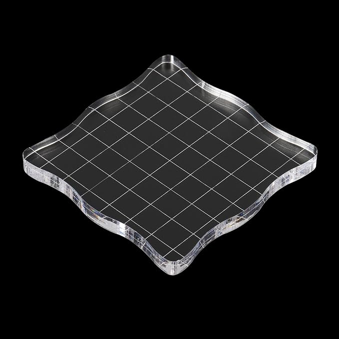 PATIKIL 3" x 3" Acrylic Stamp Block, 2 Pack Clear Stamping Block - Image 4