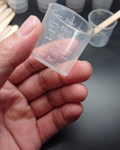 100 Pack 1oz/30ml Plastic Graduated Cups Transparent Scale Cups - Image 2