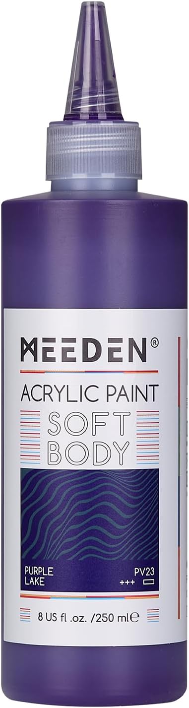 MEEDEN Soft Body Acrylic Paint: Purple Lake Matte Finish - 250ml/8.45oz Bulk by MEEDEN