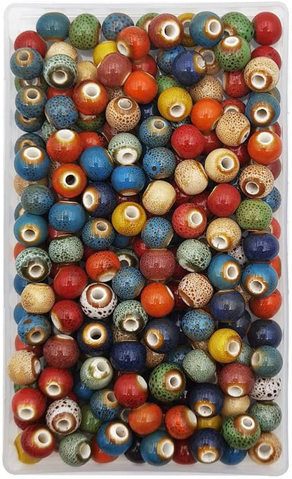 INSPIRELLE 180 Pieces Porcelain Beads Chinese Round Ceramic Beads 8mm by INSPIRELLE
