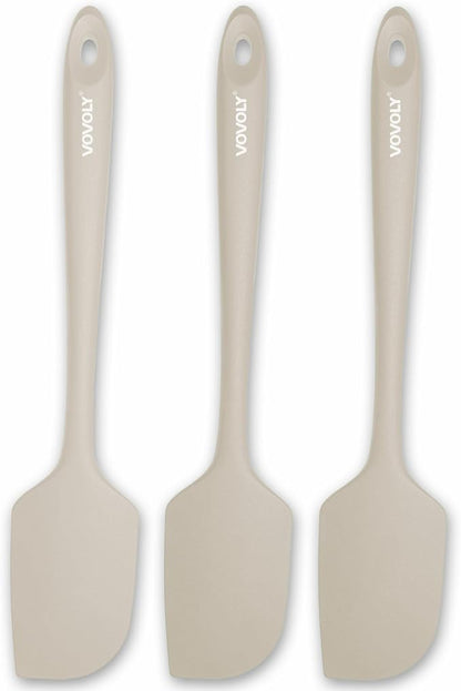 3 Pack Large Silicone Spatula for Kitchen, 600°F Heat resistant Rubber Spatulas by VOVOLY