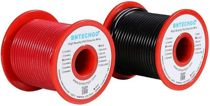 BNTECHGO 20 Gauge PVC 1007 Solid Electric Wire Red and Black Each 100 ft 20 AWG by BNTECHGO