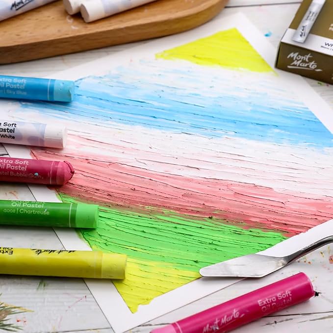 Mont Marte Extra Soft Oil Pastels White Premium 6pc, Versatile Art Pastels - Image 4