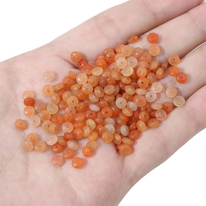 Natural Red Aventurine Disk Stone Beads 4x2mm 160pcs Rondelle Loose Semi - Image 3