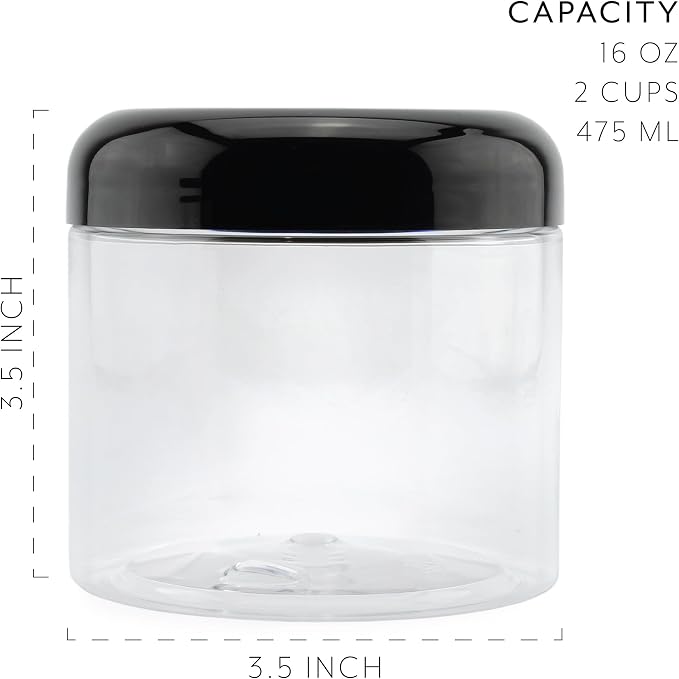 Cornucopia Brands 16oz Clear Plastic Jars w/Domed Lids; BPA Free PET Stackable - Image 6