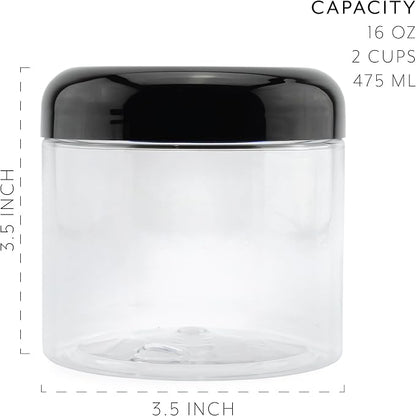 Cornucopia Brands 16oz Clear Plastic Jars w/Domed Lids; BPA Free PET Stackable - Image 6