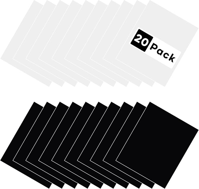 HTVRONT White & Black Heat Transfer Vinyl Bundle: 20 Pack 12" x 10" Heat - Image 7