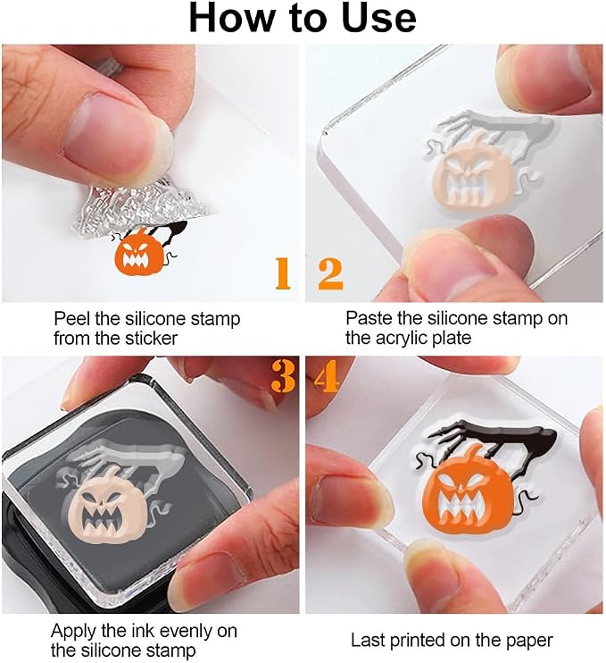 Halloween Words Clear Stamps for Card DIY Happy Halloween Alphabet Crow Bat - Image 3