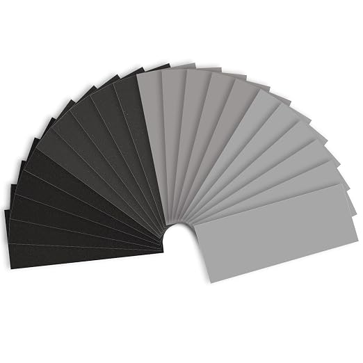 Fine Sandpaper Assortment 1000/2000/3000/5000 Grit, 20 Sheets, 9 x 3.6 Inch Wet by Shineboc