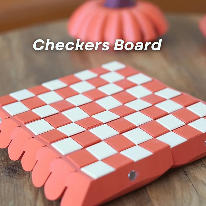 Pumpkin Game Set: Magnetic Chess Checkers, Dice Tower, Card Holder, Forgecore - Image 5