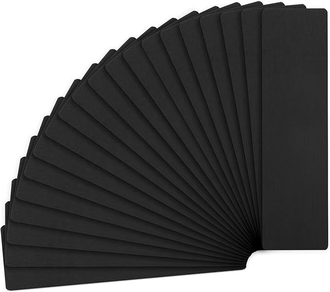 20-Pack Anodized Aluminium Laser Engraved Mount Metal Plate 3x1x0.03 Inch by MMETERXITY