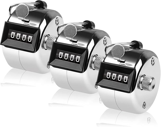 Tally Counter, 4-Digit Clicker Counter, Metal Hand Tally Counters Clicker Pitch by SDARMING