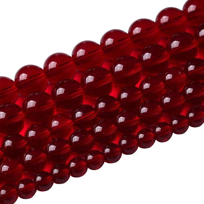 182pcs 4mm Smooth Garnet Red Glass Crystal Round Loose BeadsFor Jewelry Making - Image 2
