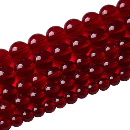 80pcs 10mm Smooth Garnet Red Glass Crystal Round Loose BeadsFor Jewelry Making - Image 2