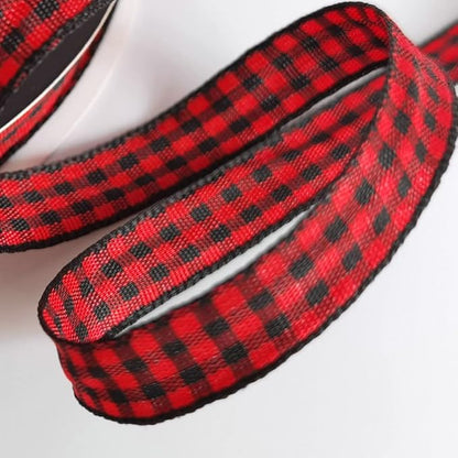 Red and Black Gingham Plaid Checked Ribbon 25 Yards Each Roll 100% Polyester - Image 5