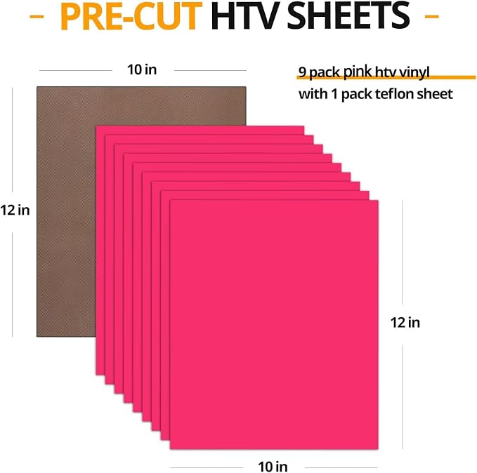 HTVRONT Pink Heat Transfer Vinyl Bundle - Image 2