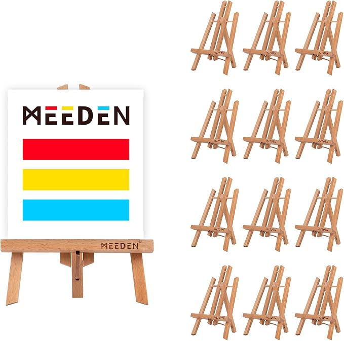 MEEDEN 12 Inch Small Tabletop Easel: 12 Pack Beech Wood Easel by MEEDEN