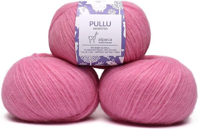 Pullu - Baby Alpaca Merino Wool Yarn Set of 3 Skeins Worsted Weight - Sourced by ALPACAWAREHOUSE