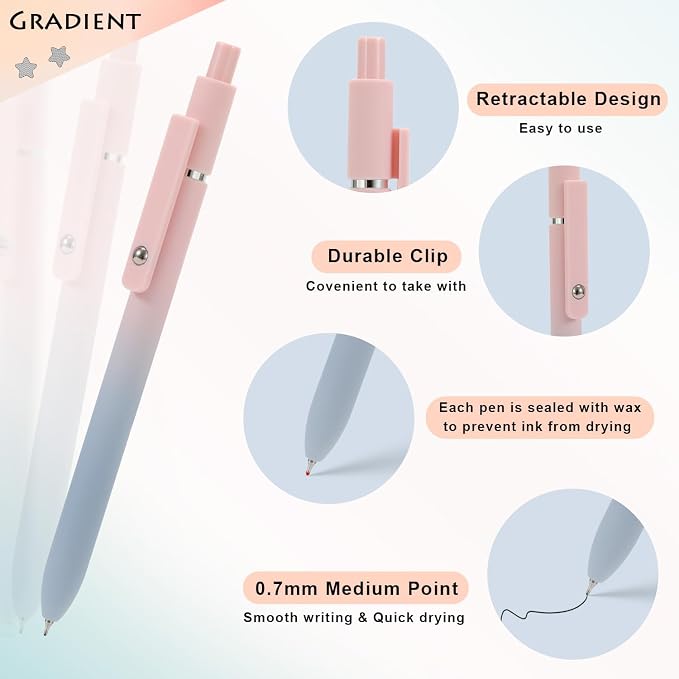 Gel Pens, Aesthetic School Office Supplies - Image 4