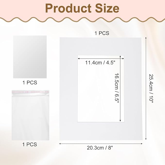 uxcell Picture Mats, 8 x 10 Mat Board Center - Image 2