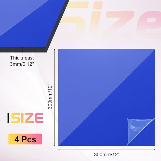 uxcell 4Pcs Acrylic Sheets 12x12 Inch Acrylic Panel 1/8 Inch-3mm Plastic Board - Image 2