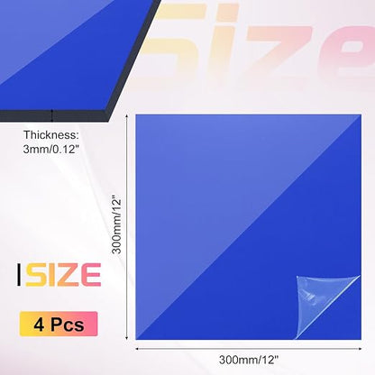 uxcell 4Pcs Acrylic Sheets 12x12 Inch Acrylic Panel 1/8 Inch-3mm Plastic Board - Image 2