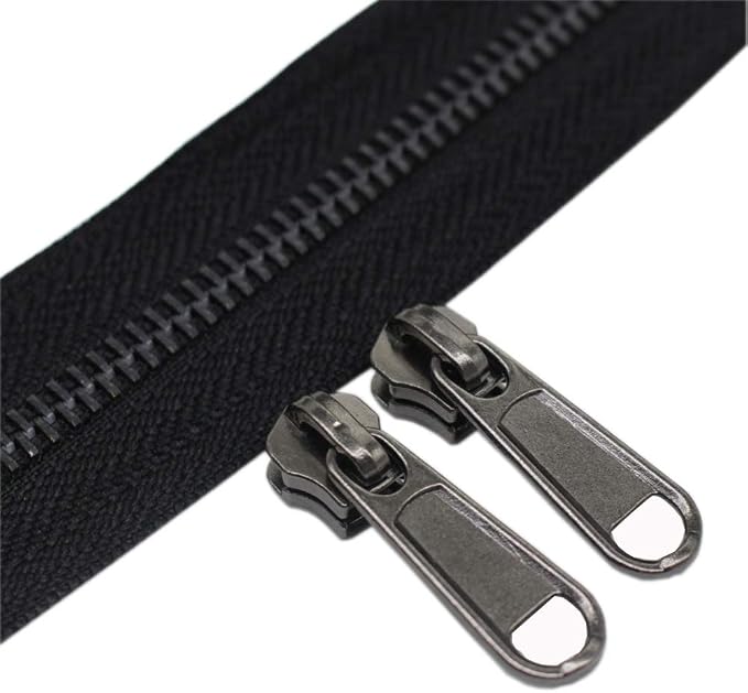YaHoGa #5 Metal Zippers by The Yard Bulk 4 Yards + 10 pcs Sliders by YaHoGa