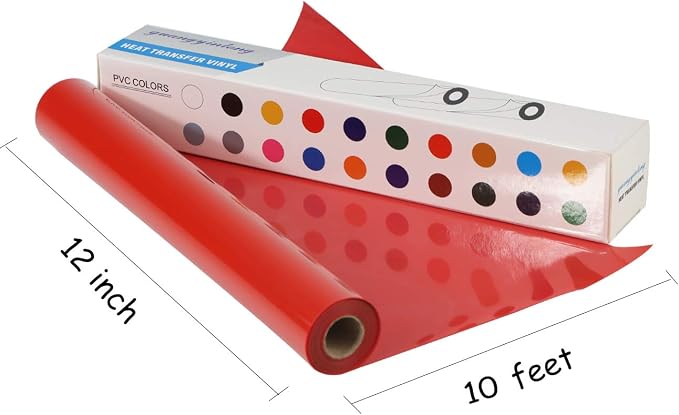 guangyintong Heat Transfer Vinyl Red HTV Rolls, Matte Surface Red HTV Vinyl - Image 4