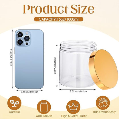 SATINIOR 12 Pack 16 oz Plastic Container Jars - Image 2
