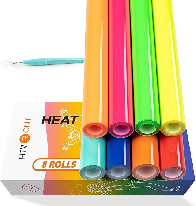 HTVRONT Neon Heat Transfer Vinyl Bundle by HTVRONT