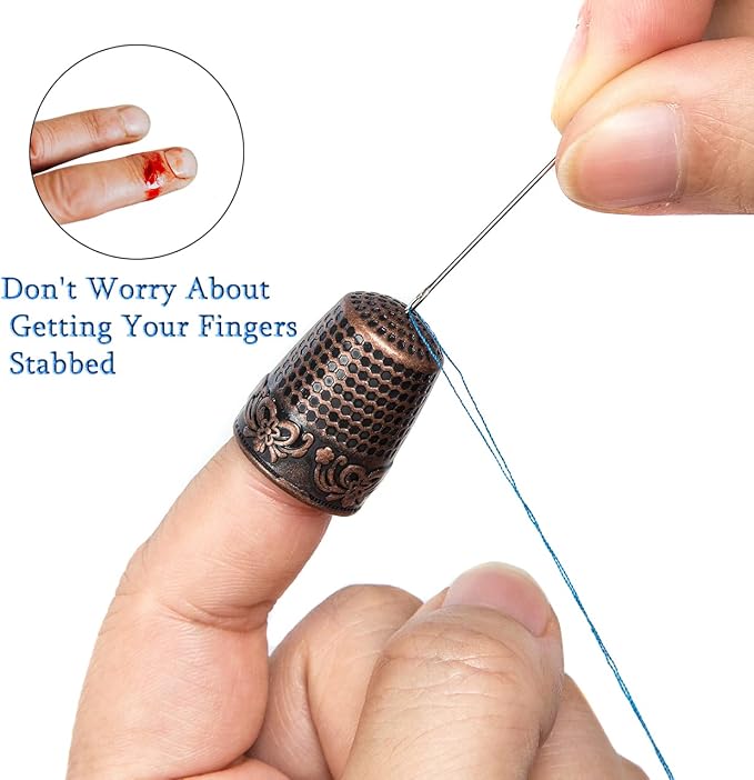 ZESION 4Pcs Sewing Thimbles, Metal Thimbles - Image 3