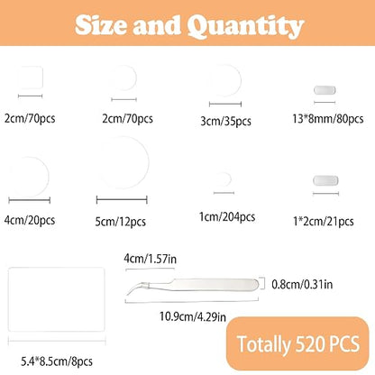 520PCS Double Sided Tape Removable Strong Adhesive Dots Heavy Duty Sticky Pads - Image 2