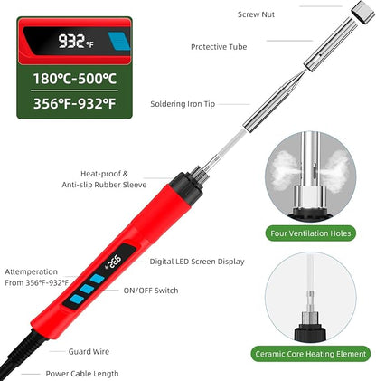 Soldering Iron Kit, 190W Soldering Gun, 110V LED Solder Kit - Image 2