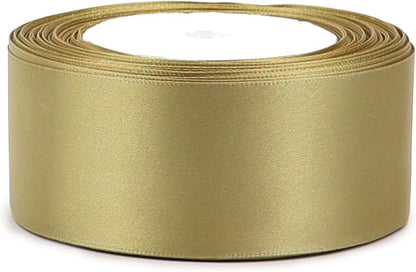 Champagne Gold Solid Satin Ribbon 1-1/2 Inch 25 Yards Solid Polyester Fabric - Image 3