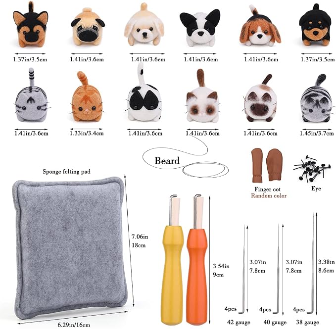 Mayboos Needle Felting Kit, 12 Pieces Doll Making Wool Needle Felting Starter - Image 2