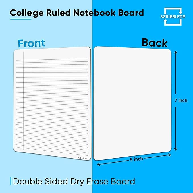 SCRIBBLEDO Dry Erase 5"x7" Mini Notebook College Ruled Lined Board 2 Pack - Image 7