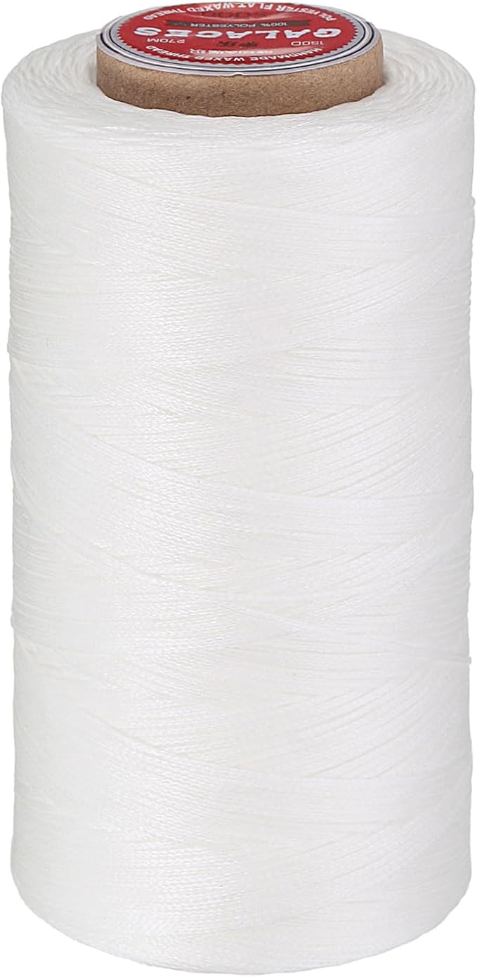 uxcell Flat Leather Sewing Waxed Thread, 270m / 295 Yards Polyester Wax String by uxcell
