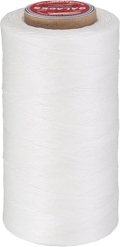uxcell Flat Leather Sewing Waxed Thread, 270m / 295 Yards Polyester Wax String by uxcell