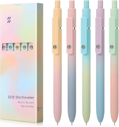 FIOVER 5pcs Gel Pens Black Ink Medium Point 0.7mm Pens Smooth Writing High-End by FIOVER