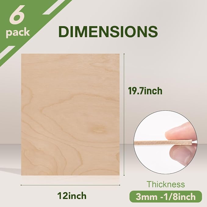 6 Pack Birch Plywood Sheets, 3mm Plywood - Image 2