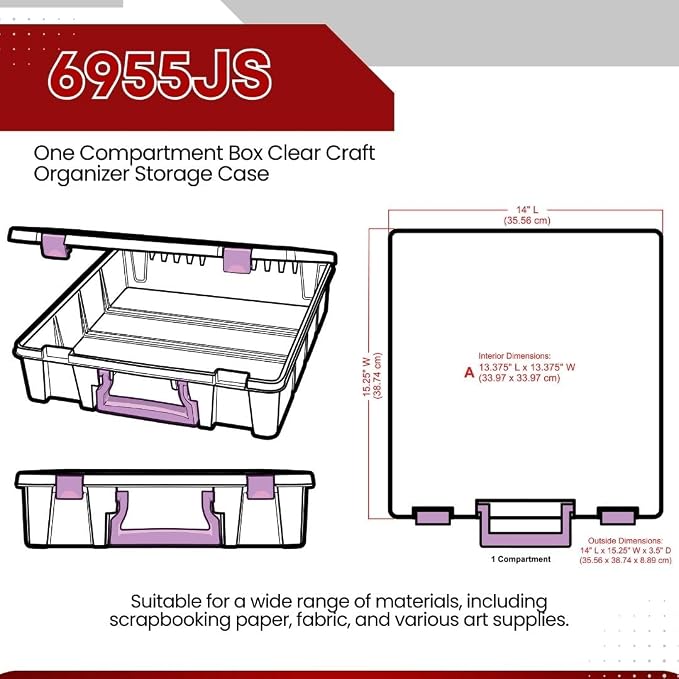 ArtBin 6955JS Super Satchel Compartment Box Clear Craft Organizer Storage Case - Image 7