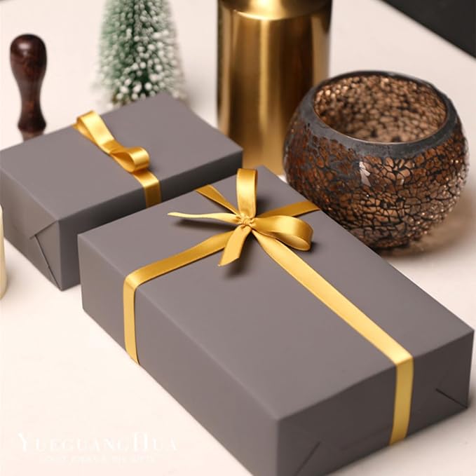 5/8" x 100 Yards Old Gold Polyester Satin Ribbon Single Faced Bulk Fabric - Image 3
